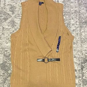 Chaps cable knit vest sweater size 1X new